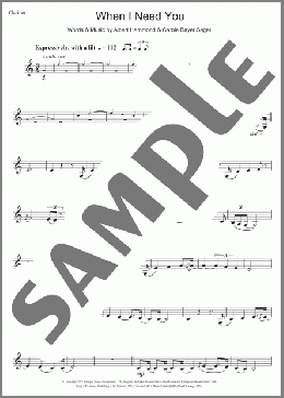 When I Need You(Leo Sayer/Celine Dion/Will Mellor) 楽譜 クラリネット ダウンロード