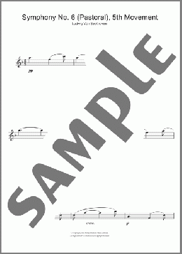 Symphony No.6 (Pastoral), 5th Movement(Ludwig Van Beethoven) 楽譜 フルート ダウンロード