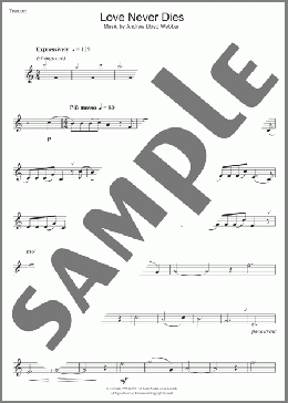Love Never Dies(Andrew Lloyd Webber) 楽譜 トランペット（ソロ） ダウンロード