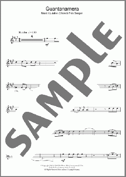 Guantanamera(Pete Seeger) 楽譜 クラリネット ダウンロード