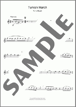 Turkish March(Wolfgang Amadeus Mozart) 楽譜 フルート ダウンロード