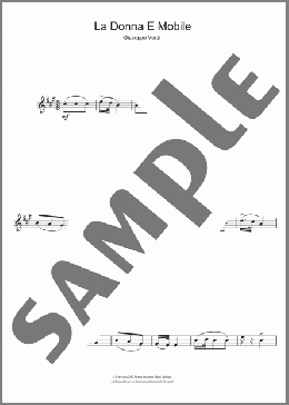 La Donna E Mobile(Giuseppe Verdi) 楽譜 フルート ダウンロード
