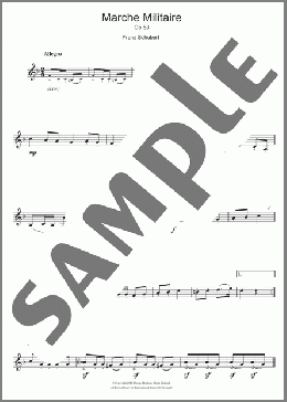 Marche Militaire(Franz Schubert) 楽譜 クラリネット ダウンロード