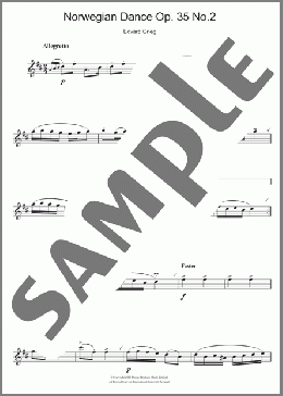 Norwegian Dance No. 2 Op. 35(Edvard Grieg) 楽譜 フルート ダウンロード