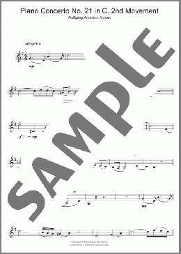 Piano Concerto No. 21 In C Major (Second Movement)(Wolfgang Amadeus Mozart) 楽譜 クラリネット ダウンロード