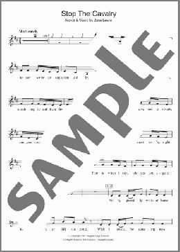 Stop The Cavalry(Jona Lewie) 楽譜 クラリネット ダウンロード