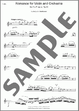 Romance For Violin And Orchestra, No.2 In F Major, Op.50(Ludwig Van Beethoven) 楽譜 バイオリン ダウンロード