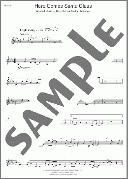 Here Comes Santa Claus (Right Down Santa Claus Lane)(Gene Autry) 楽譜 クラリネット ダウンロード