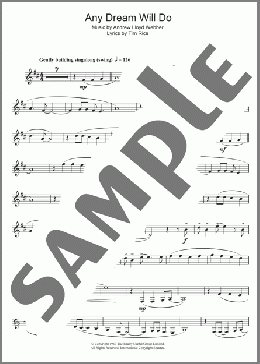 Any Dream Will Do (from Joseph And The Amazing Technicolor Dreamcoat)(Andrew Lloyd Webber) 楽譜 クラリネット ダウンロード