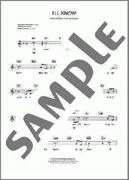 I'll Know (from Guys and Dolls)(Frank Loesser) 楽譜 ピアノ（歌詞 & コード） ダウンロード