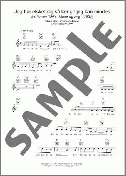 Jeg Har Elsket Dig Sa Laenge Jeg Kan Mindes(Kai Normann Andersen) 楽譜 その他 ダウンロード