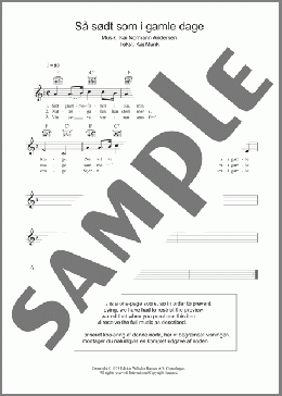 Sa Sodt Som I Gamle Dage(Kai Normann Andersen) 楽譜 その他 ダウンロード