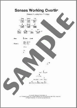 Senses Working Overtime(XTC) 楽譜 ギター（コード） ダウンロード