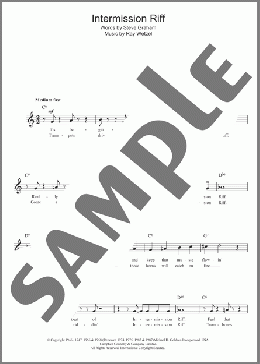 Intermission Riff(Ray Wetzel) 楽譜 その他 ダウンロード
