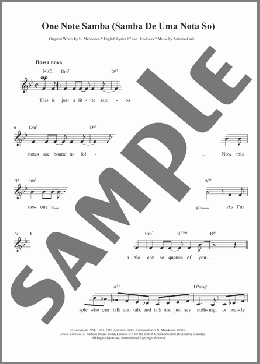 One Note Samba(Antonio Carlos Jobim) 楽譜 その他 ダウンロード