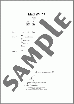 Mad World (from Donnie Darko)(Gary Jules/Michael Andrews) 楽譜 ギター（コード） ダウンロード