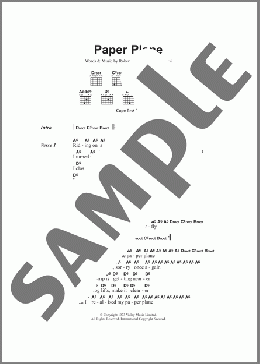 Paper Plane(Status Quo) 楽譜 ギター（コード） ダウンロード
