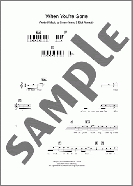 When You're Gone(Melanie C/Bryan Adams) 楽譜 ピアノ（歌詞 & コード） ダウンロード