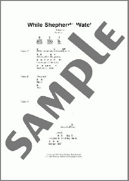 While Shepherds Watched Their Flocks(Traditional Carol) 楽譜 ギター（コード） ダウンロード