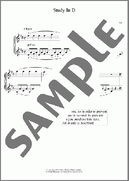 Study In D(Carl Czerny) 楽譜 ピアノ（ソロ） ダウンロード