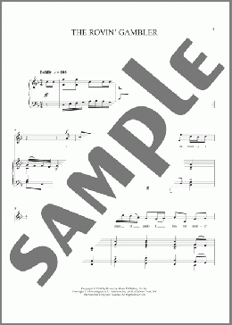 The Rovin' Gambler(John Jacob Niles) 楽譜 ピアノ & ボーカル ダウンロード