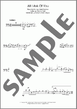 All I Ask Of You (from The Phantom Of The Opera)(Andrew Lloyd Webber) 楽譜 チェロ ダウンロード