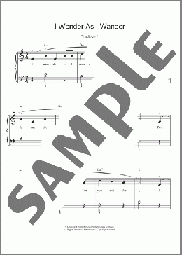 I Wonder As I Wander(Traditional Carol) 楽譜 ピアノ & ボーカル ダウンロード