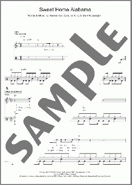 Sweet Home Alabama(Lynyrd Skynyrd) 楽譜 ドラム ダウンロード