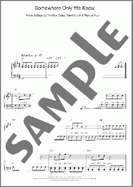 Somewhere Only We Know(Keane) 楽譜 ピアノ（ソロ） ダウンロード