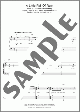 A Little Fall Of Rain (from Les Miserables)(Boublil and Schonberg) 楽譜 ピアノ（ソロ） ダウンロード