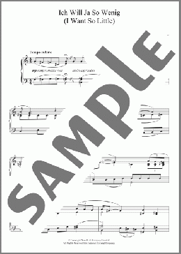 Ich Will Ja So Wenig (I Want So Little)(Mischa Spoliansky) 楽譜 ピアノ（ソロ） ダウンロード