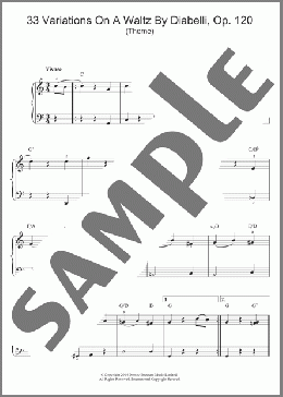 Theme From 33 Variations On A Waltz By Diabelli, Op. 120(Ludwig van Beethoven) 楽譜 ピアノ（ソロ） ダウンロード