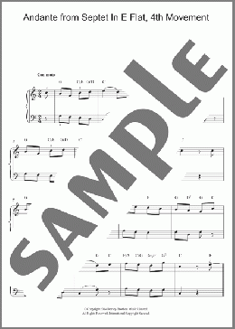 Andante from Septet In E Flat, 4th Movement(Ludwig van Beethoven) 楽譜 ピアノ（ソロ） ダウンロード