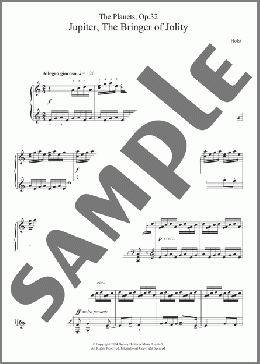 The Planets, Op. 32: Jupiter, the Bringer of Jollity(Gustav Holst) 楽譜 ピアノ（ソロ） ダウンロード