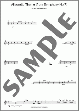 Allegretto Theme (from Symphony No. 7)(Ludwig Van Beethoven) 楽譜 アルトサックス（ソロ） ダウンロード