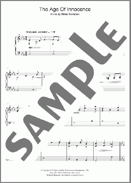 Age Of Innocence (End Credits)(Elmer Bernstein) 楽譜 ピアノ（ソロ） ダウンロード