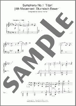 Symphony No.1 'Titan' (4th Movement: Sturmisch Bewegt)(Gustav Mahler) 楽譜 ピアノ（ソロ） ダウンロード