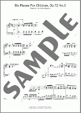 Six Pieces For Children, Op.72 No.3(Felix Mendelssohn) 楽譜 ピアノ（ソロ） ダウンロード