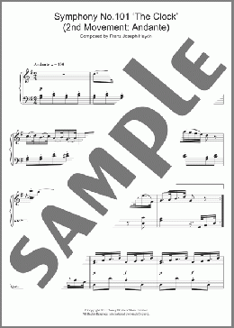 Symphony No.101 'The Clock' (2nd Movement: Andante)(Franz Joseph Haydn) 楽譜 ピアノ（ソロ） ダウンロード