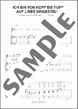 Ich Bin Von Kopf Bis Fuss Auf Liebe Eingestellt(Friedrich Hollaender) 楽譜 ピアノ & ボーカル ダウンロード