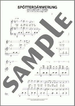 Spotterdammerung (Das Lied Der Clowns)(Friedrich Hollaender) 楽譜 ピアノ & ボーカル ダウンロード