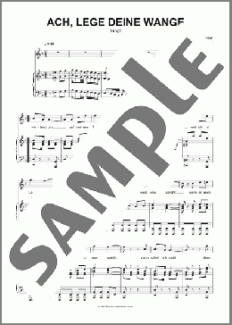 Ach, Lege Deine Wange(Friedrich Hollaender) 楽譜 ピアノ & ボーカル ダウンロード