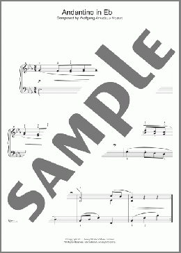 Andantino in E Flat(Wolfgang Amadeus Mozart) 楽譜 ピアノ（ソロ） ダウンロード