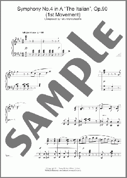 Symphony No.4 'The Italian' (1st Movement: Allegro Vivace)(Felix Mendelssohn) 楽譜 ピアノ（ソロ） ダウンロード