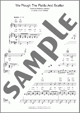We Plough The Fields And Scatter(Johann Schulz) 楽譜 その他 ダウンロード