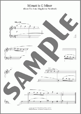 Minuet in G Minor (from The Anna Magdalena Notebook)(Johann Sebastian Bach) 楽譜 ピアノ（ソロ） ダウンロード