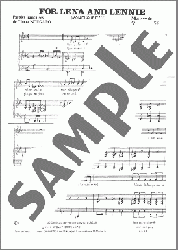 For Lena And Lennie(Claude Nougaro) 楽譜 ピアノ & ボーカル ダウンロード
