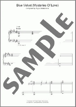 Blue Velvet (Mysteries Of Love)(Angelo Badalamenti) 楽譜 ピアノ（ソロ） ダウンロード