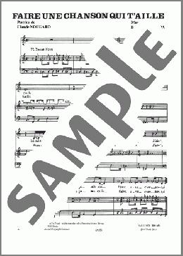 Faire Une Chanson Qui T'aille(Claude Nougaro) 楽譜 ピアノ & ボーカル ダウンロード