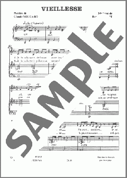 Vieillesse(Claude Nougaro) 楽譜 ピアノ & ボーカル ダウンロード
